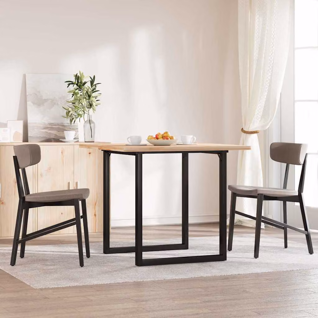 vidaXL Gambe per Tavolo da Pranzo a O in Metallo Verniciato Nero L/P/H: 60 x 60 x 73 cm