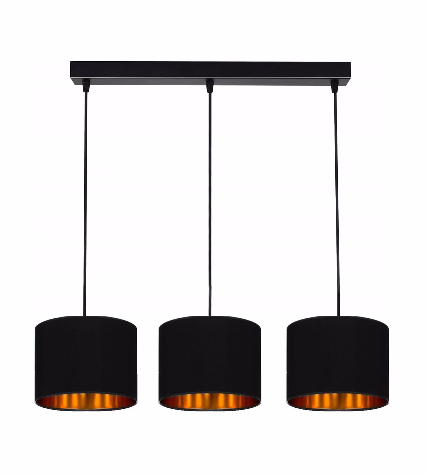 Lampada da soffitto nera lampada lampada velour vintage moderna E27 lampada di design a 3 luci N230-H3-S