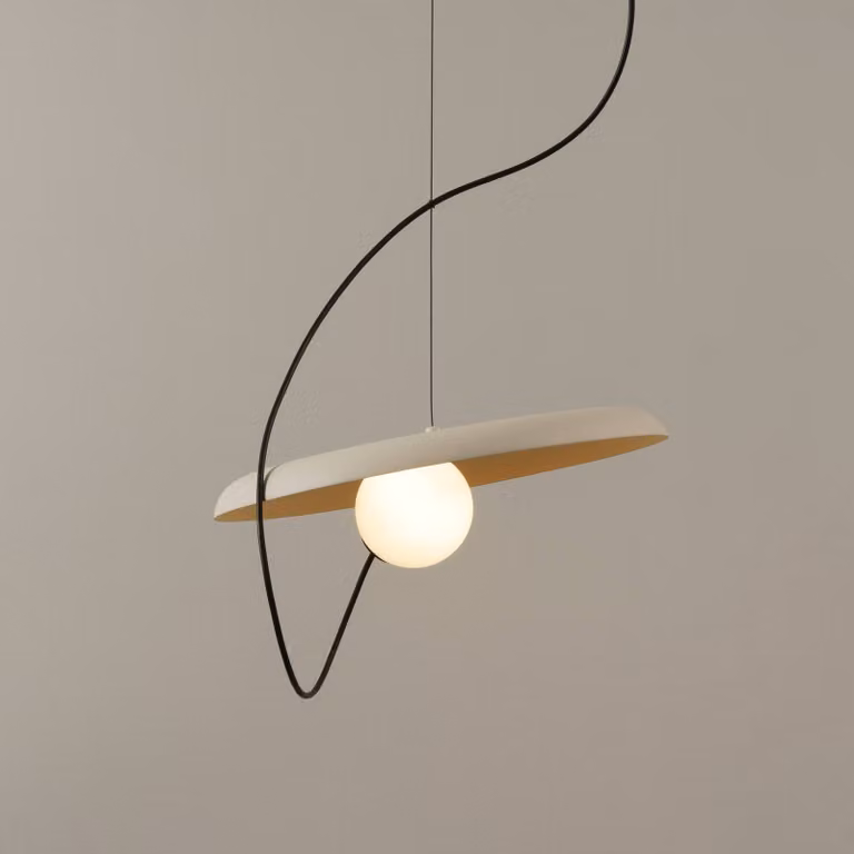 Milan Iluminación Lampada a sospensione Wire, dimmerabile, Crema / Ambra, Soggiorno / Sala da pranzo, Metallo, Design, Lampada a sospensione