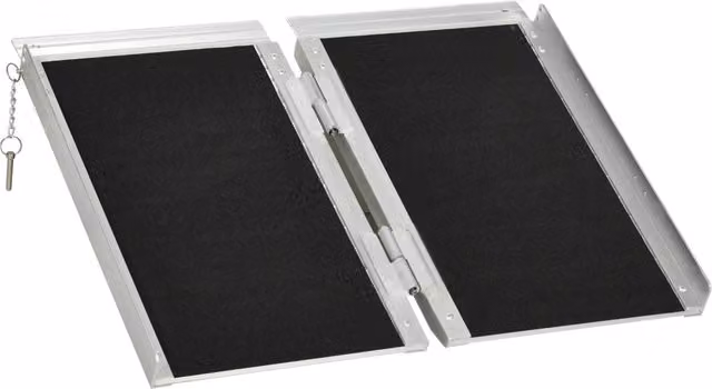 Rampa pieghevole per sedia a rotelle Minimal in alluminio argento e nero L 61 cm x P 72 cm