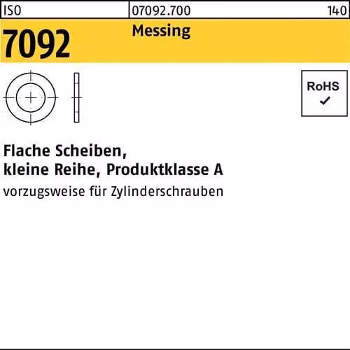 Dischi Reyher ISO 7092 ottone 6 Ms 070927000060000 (1000 pezzi)