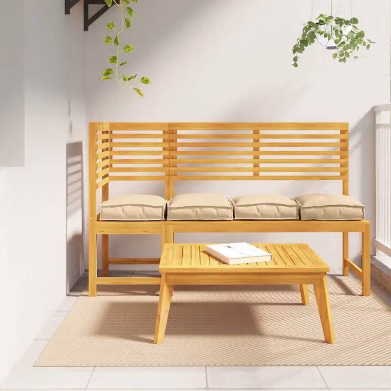 Set di 4 cuscini quadrati vidaXL in tessuto Oxford beige, idrorepellenti, L 40 x P 40 x H 8 cm