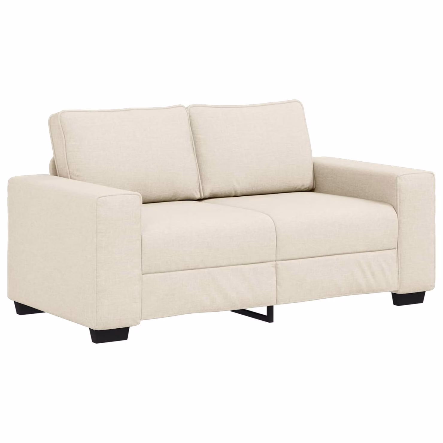 Divano a 2 posti moderno vidaXL in tessuto beige con struttura in legno e metallo