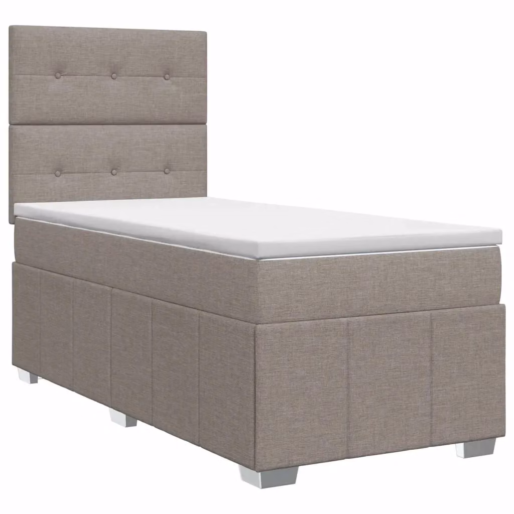Letto box spring con materasso ibrido vidaXL in tessuto beige L/P: 100 x 200 cm – 2