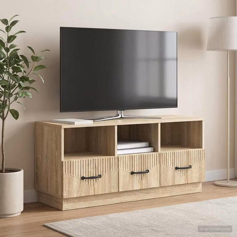 Mobile TV vidaXL in Rovere Sonoma e Legno MDF Marrone L: 102 cm, P: 34,5 cm, H: 47 cm
