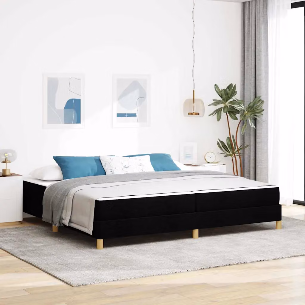 Letto a molle con materasso vidaXL in tessuto nero L/P/H: 200 x 200 x 25 cm – 1