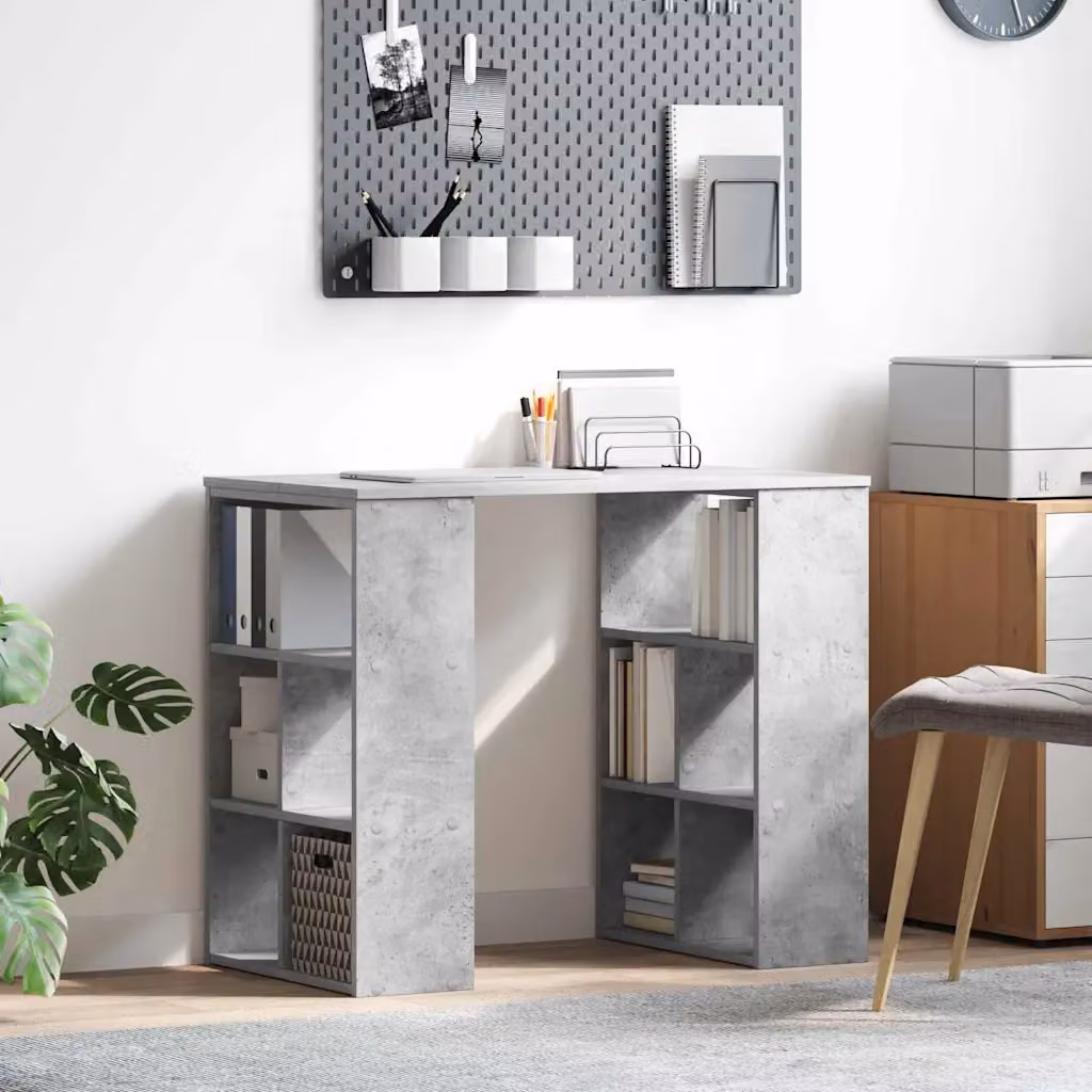 Scrivania da ufficio vidaXL in legno ingegnerizzato grigio, L 90 x P 50 x H 75 cm