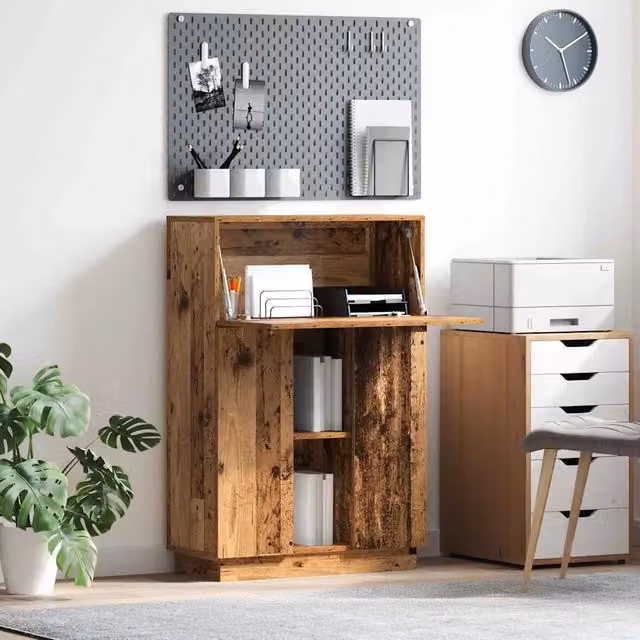 Scrivania moderna vidaXL in legno e MDF marrone L: 106,5 cm, P: 60 cm, H: 75 cm