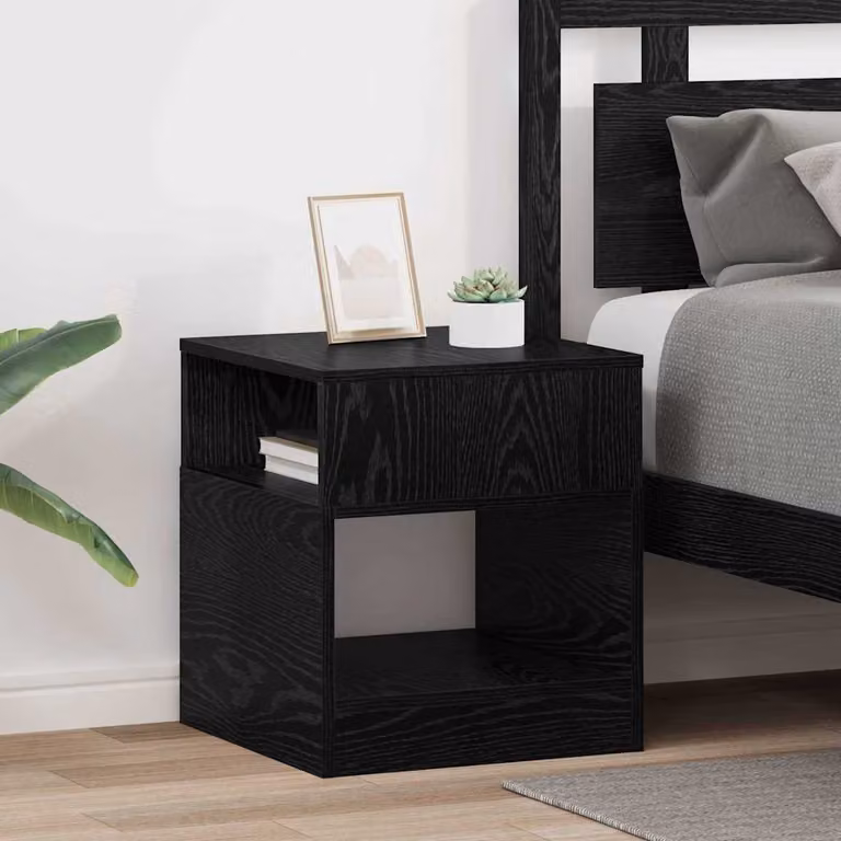 Set di 2 tavolini moderni vidaXL in nero con piano quadrato L/P/H: 40,5 x 40 x 45 cm