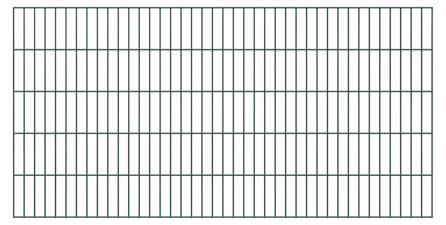 Alberts 642839 Staccionata doppia, plastificata, verde, altezza 100 cm