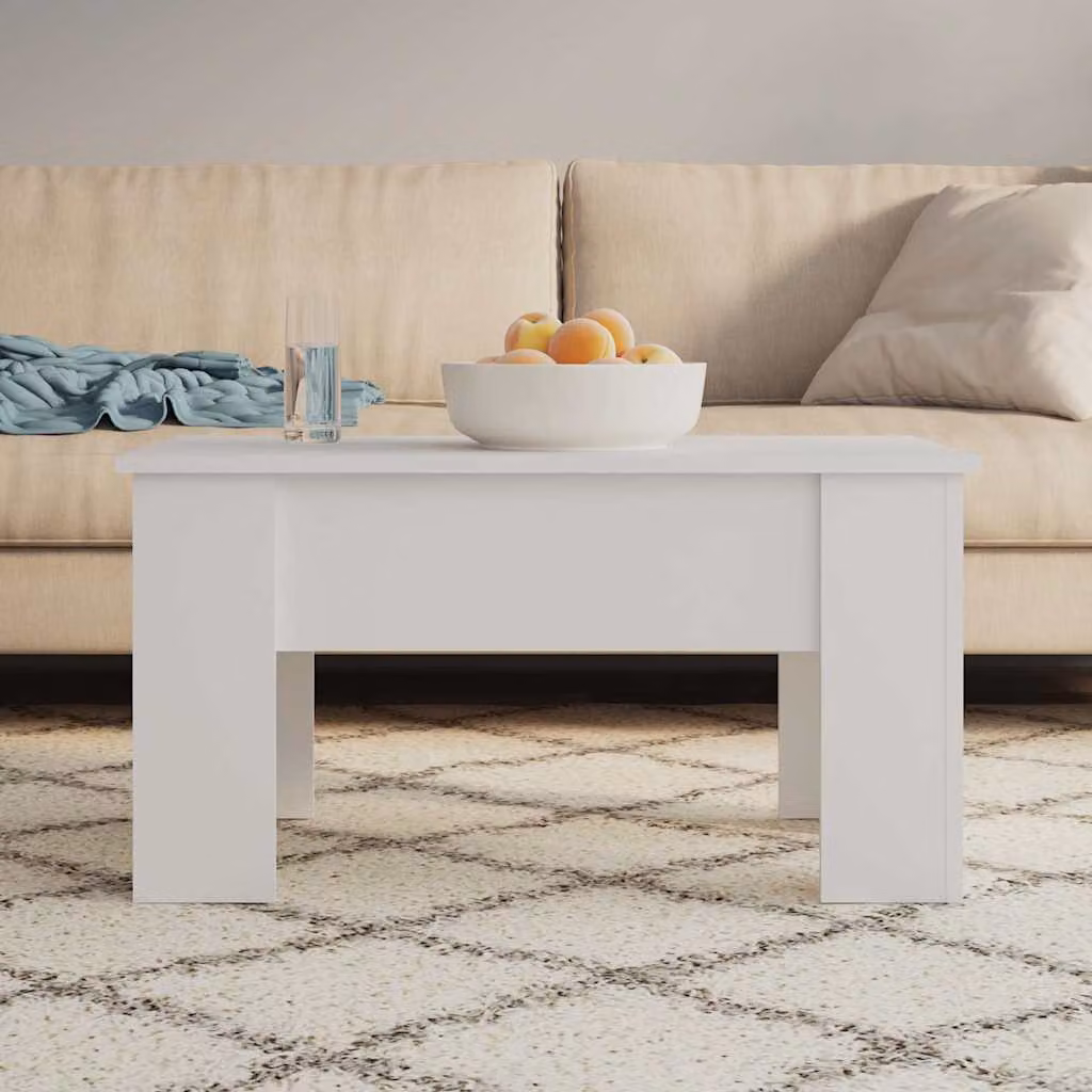 vidaXL Tavolino da Salotto Moderno Bianco in Legno L: 79 cm, P: 49 cm, H: 41 cm