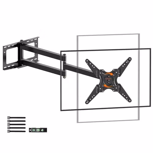 WHYFONE Staffa da parete TV a Lunga Portata 1219mm con Rotazione di 90°