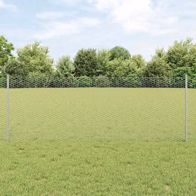 Recinzione esagonale con palo 100 x 0,8 m Acciaio zincato Rete 3337067