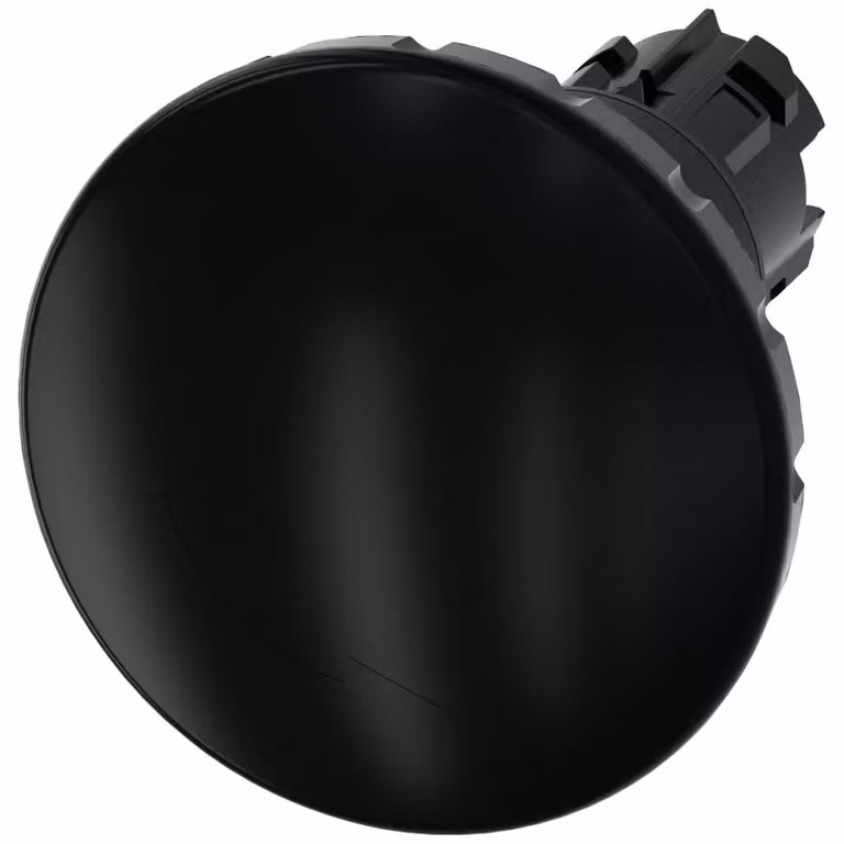 Pulsante a fungo Siemens, 22 mm, rotondo, in plastica, nero, sblocco a rotazione, 60 mm 3SU10001JB100AA0
