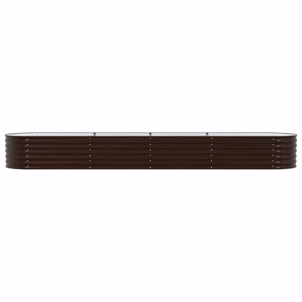 Fioriera rialzata moderna HELLOSHOP26 in acciaio marrone per orto o giardino ornamentale L: 400 cm, P: 80 cm, H: 44 cm – 2