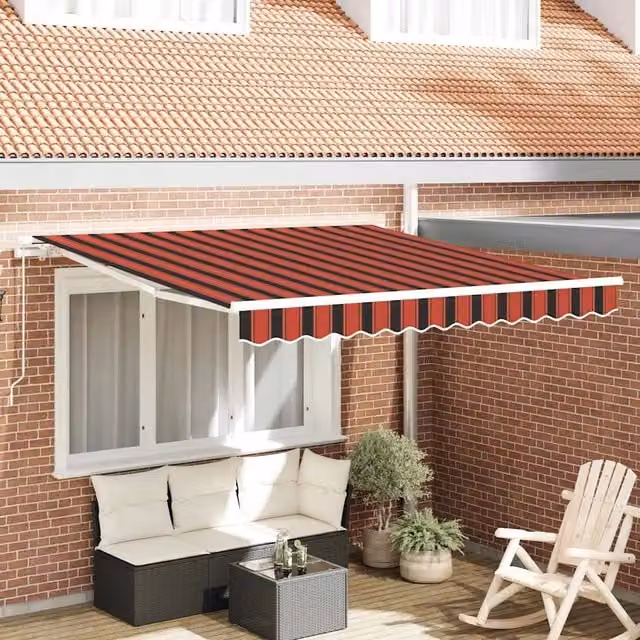Tenda retrattile-Tenda parasole per balcone Arancione e Marrone 300 x 250 cm 118117