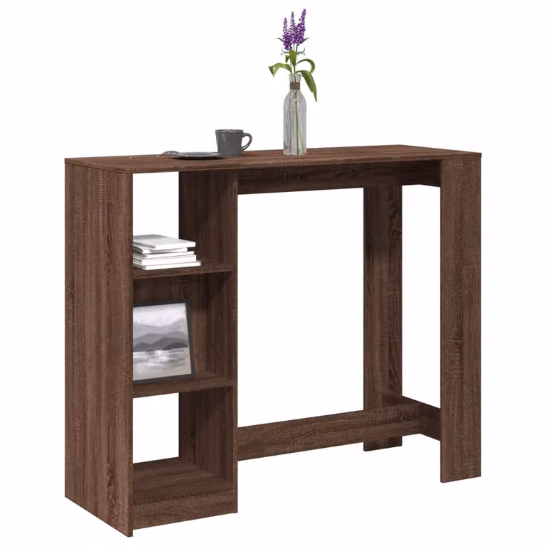 vidaXL Tavolo Bar Moderno in Legno Rovere Marrone L: 124 cm, P: 46 cm, H: 103,5 cm