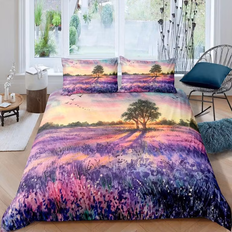 Solidchoice - Set di lenzuola con copripiumino a tema "Boom en Bloemen" (Fiori e piante), taglia King Size
