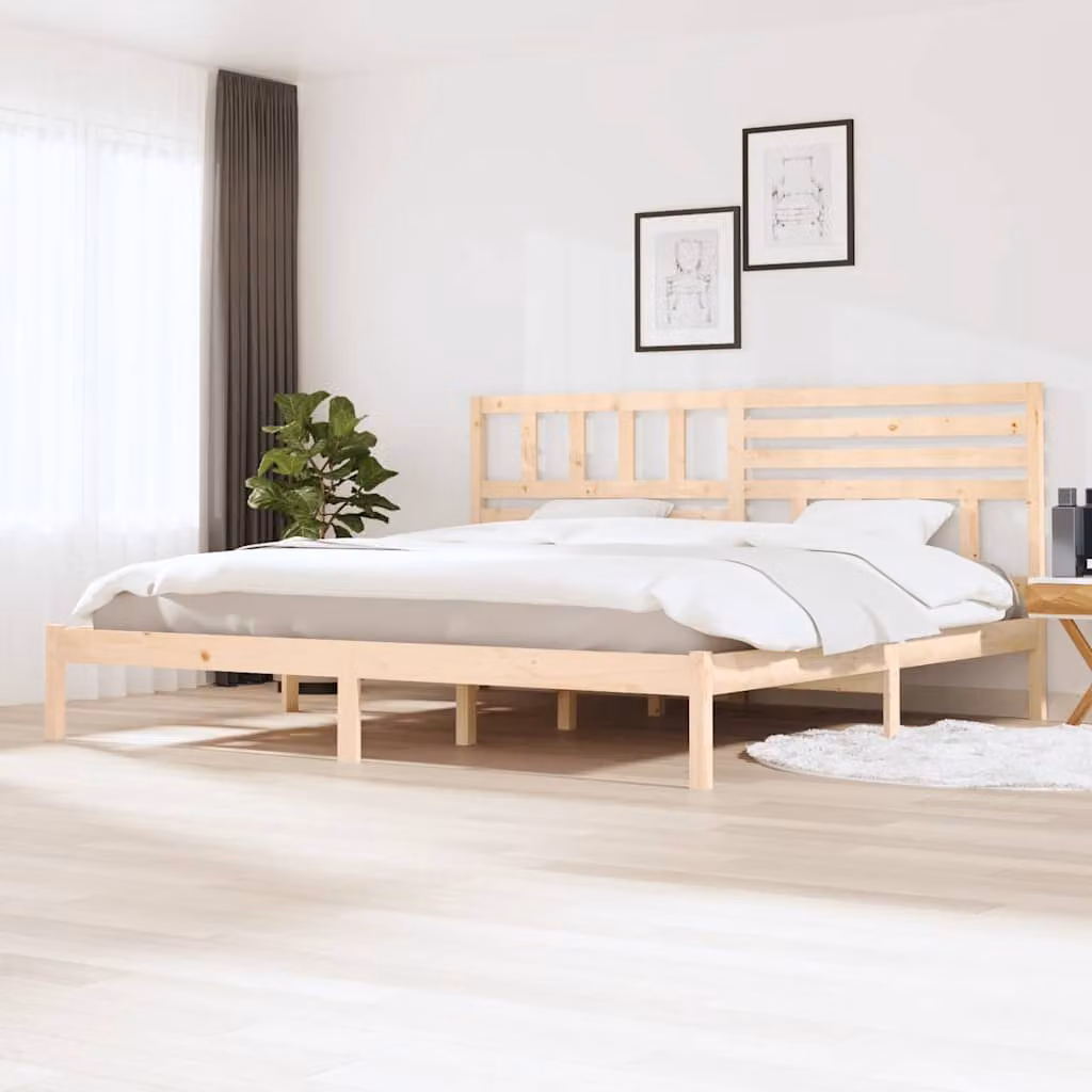 vidaXL Giroletto in Legno Massello di Pino con Doghe Rigide, Colore Marrone, L/P/H: 180 x 200 x 186 cm