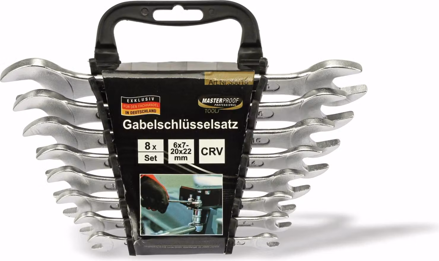 Set di chiavi aperte MASTERPROOF, 6...22 mm, 8 pezzi