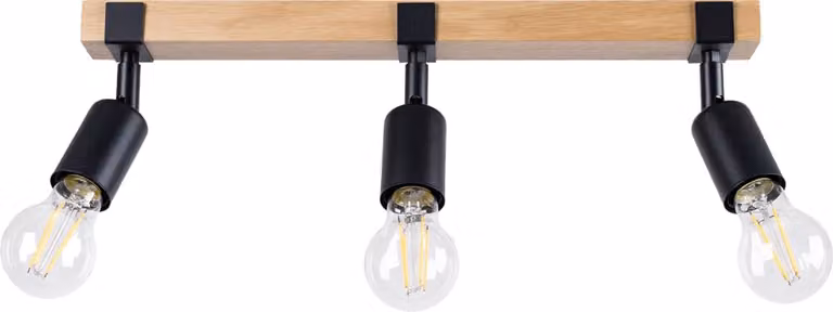 LUMILO PLAFON HORIZON a 3 luci Nero/Legno E27