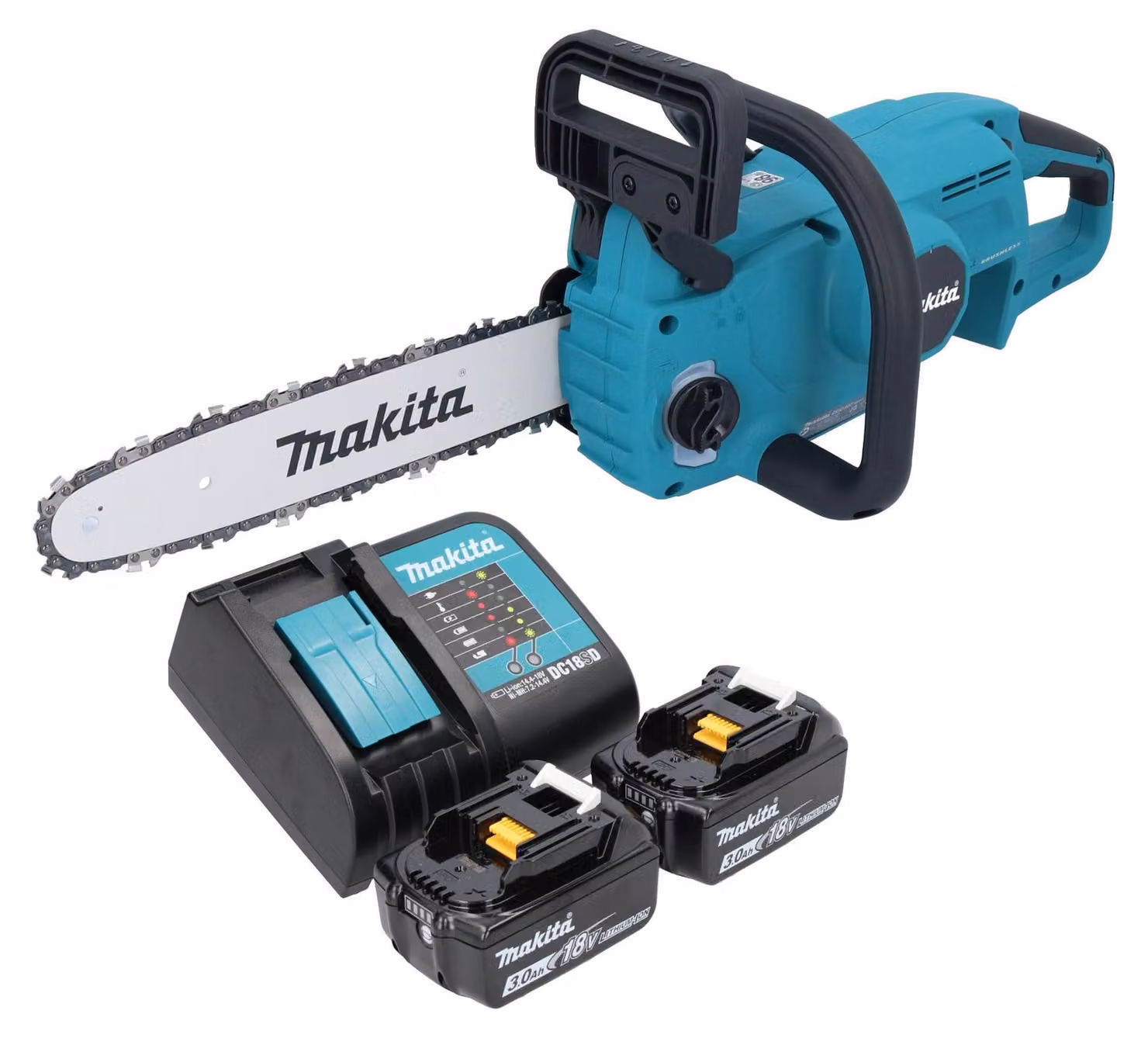 Makita DUC 307 SF2X3 Motosega a batteria 18 V 30 cm brushless + 2x batteria 3,0 Ah + caricabatterie
