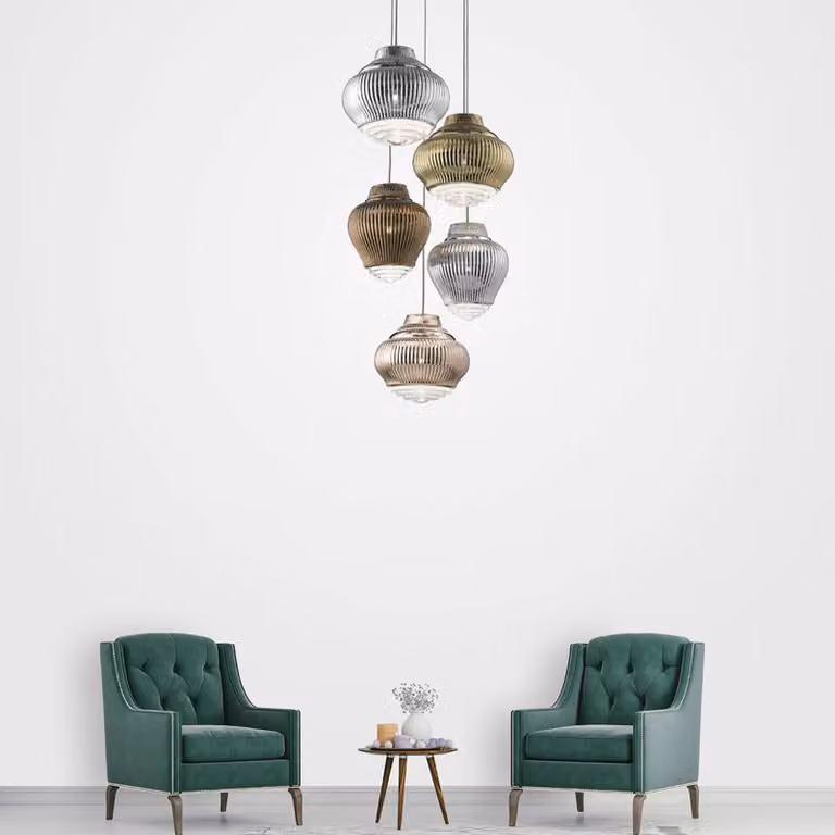 AILATI Lampada a sospensione in vetro Bonnie, dimmerabile, Violetto / Fucsia / Rosa, Soggiorno / Sala da pranzo, Vetro, Moderno, Lampada a sospensione
