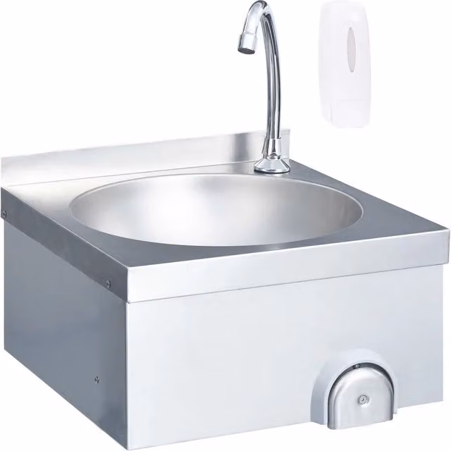 Lavandino con Rubinetto e Dispenser Sapone in Acciaio Inox CFW8187170