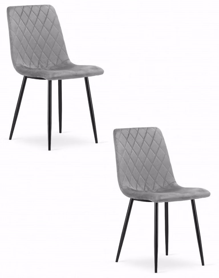 Set di 2 sedie Turin in velluto grigio chiaro