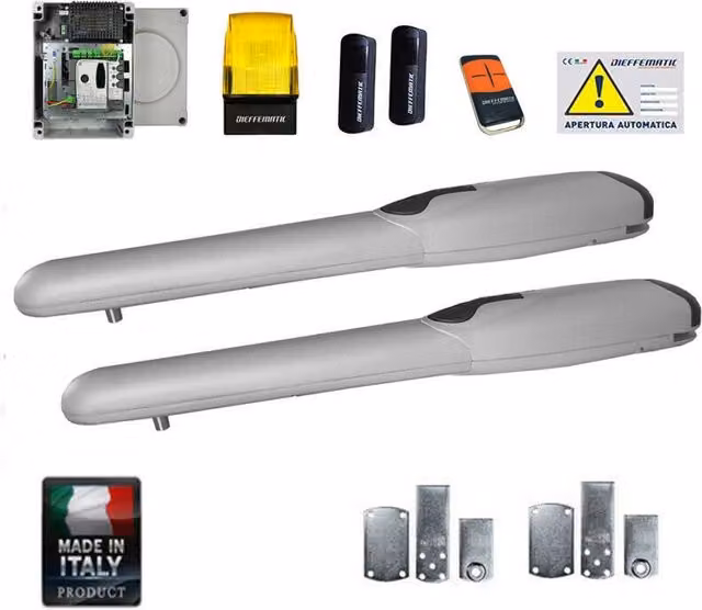 KIT COMPLETO AUTOMAZIONE CANCELLO 2 ANTA BATTENTE 24V AUTOMATICO ELETTRICO #1