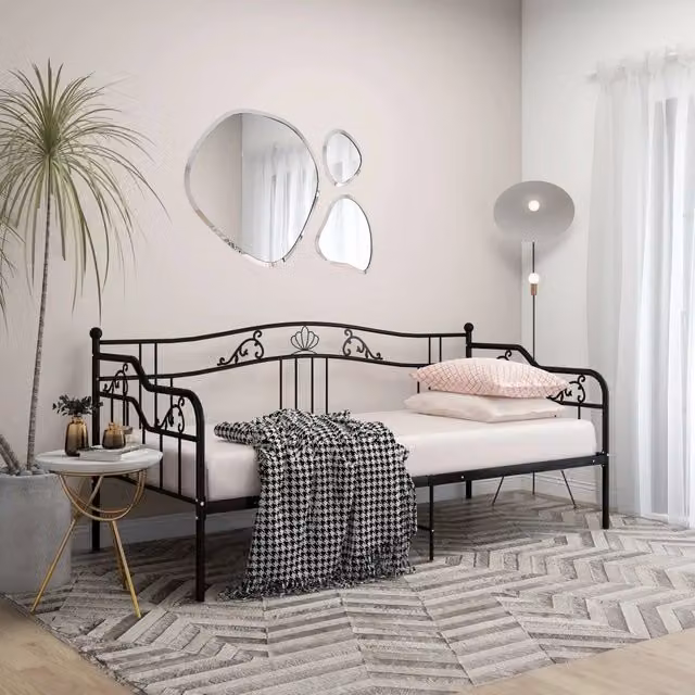Divano letto-Sofa Letto-Daybed Telaio Nero in Metallo 90x200 cm 347672