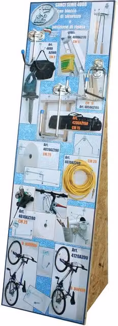 Espositore salvaspazio con ganci da parete in acciaio inossidabile bianco