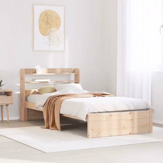 Giroletto con Testiera 75x190 cm in Legno Massello di Pino 3306720