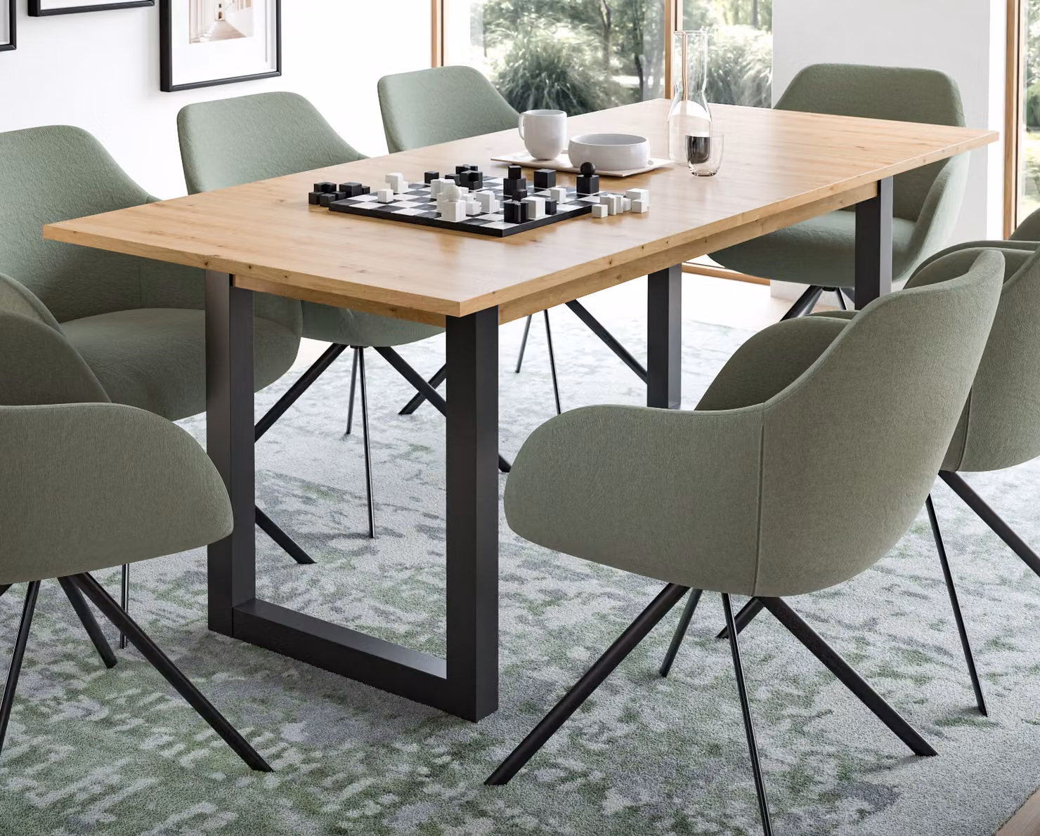 Tavolo da pranzo "Eldon" in rovere Artisan e grigio Tavolo allungabile 150 - 190 cm