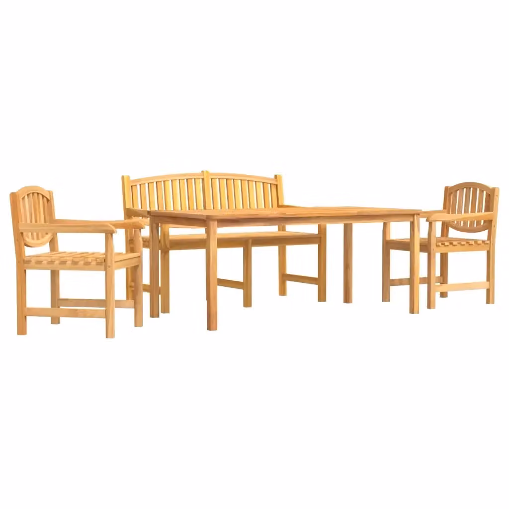 Set da pranzo per giardino vidaXL in legno di teak marrone composto da 4 pezzi – 2