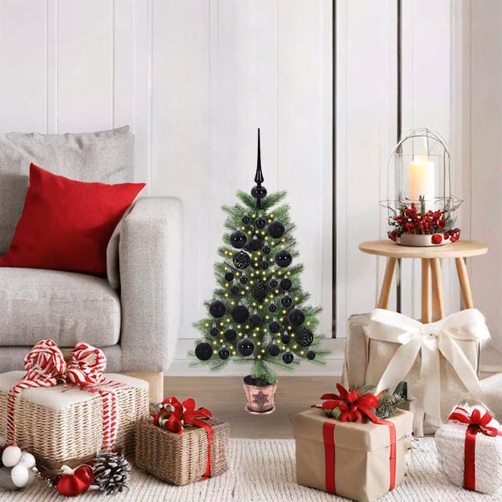 Maison Exclusive - Albero di Natale con 150 luci LED, base inclusa, colore verde, altezza 65 cm, materiale: polietilene