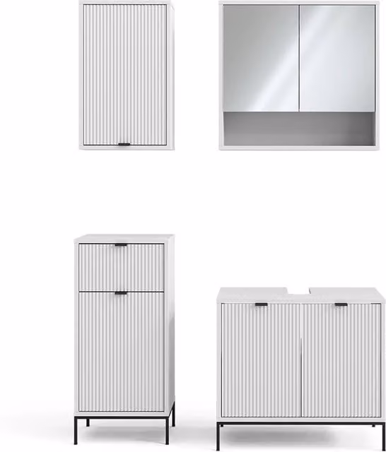 Set di mobili da bagno Eliza Bianco 4 pezzi Vicco