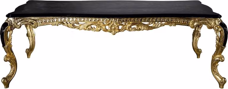 Casa Padrino tavolo da pranzo barocco nero/oro 230 x 114 x h. 80 cm - Sontuoso tavolo da pranzo in legno massiccio - Mobili da sala da pranzo in stile barocco