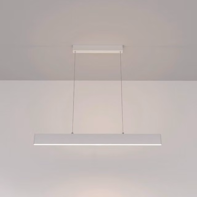 Lampadario a sospensione moderno Maytoni Step in metallo bianco con LED integrato da 23W luce bianca calda
