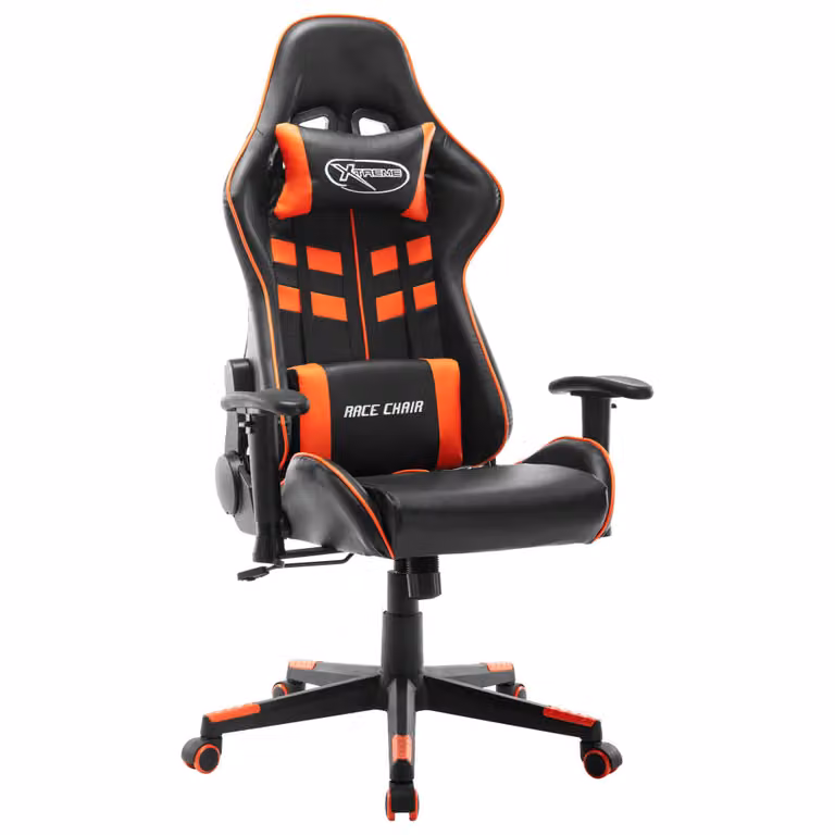 vidaXL Sedia da gioco in ecopelle nera e arancione