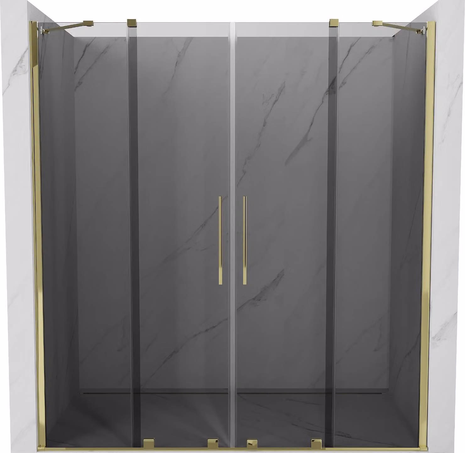 Mexen Velar Duo porta doccia scorrevole 170 cm, grafite, oro - 871-170-000-42-50