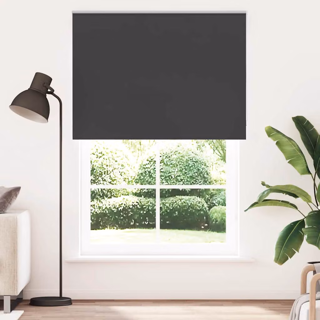 vidaXL Tenda a Rullo Oscurante Termoisolante in Poliestere, Colore Antracite/Nero, L: 160 cm x H: 210 cm