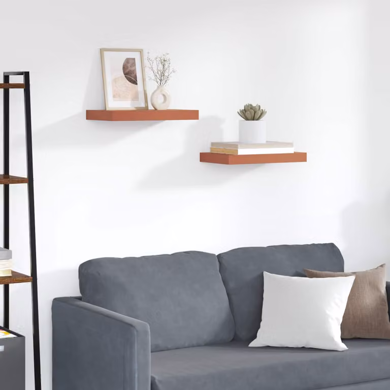Set di 2 Scaffali da parete vidaXL in MDF Rosso opaco L 40 x P 23,5 x H 3,8 cm