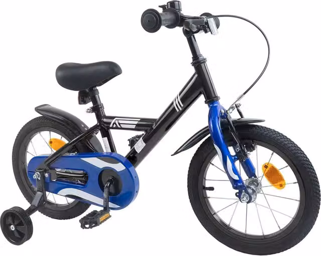 Bicicletta per bambini da 12 pollici colore nero con componenti in metallo e gomma – 1