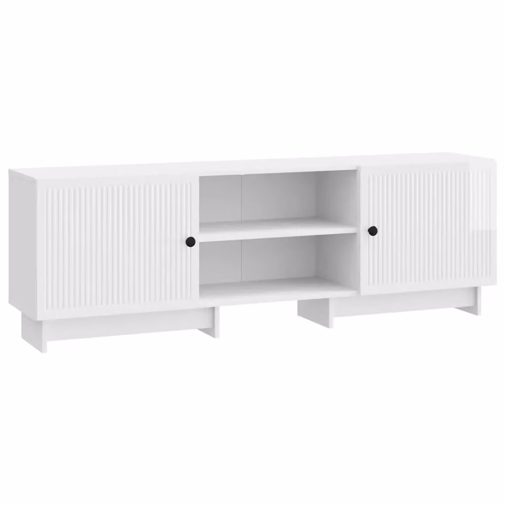 Mobile TV vidaXL Bianco Lucido in Legno MDF L: 150 cm, P: 31 cm, H: 50 cm – 2
