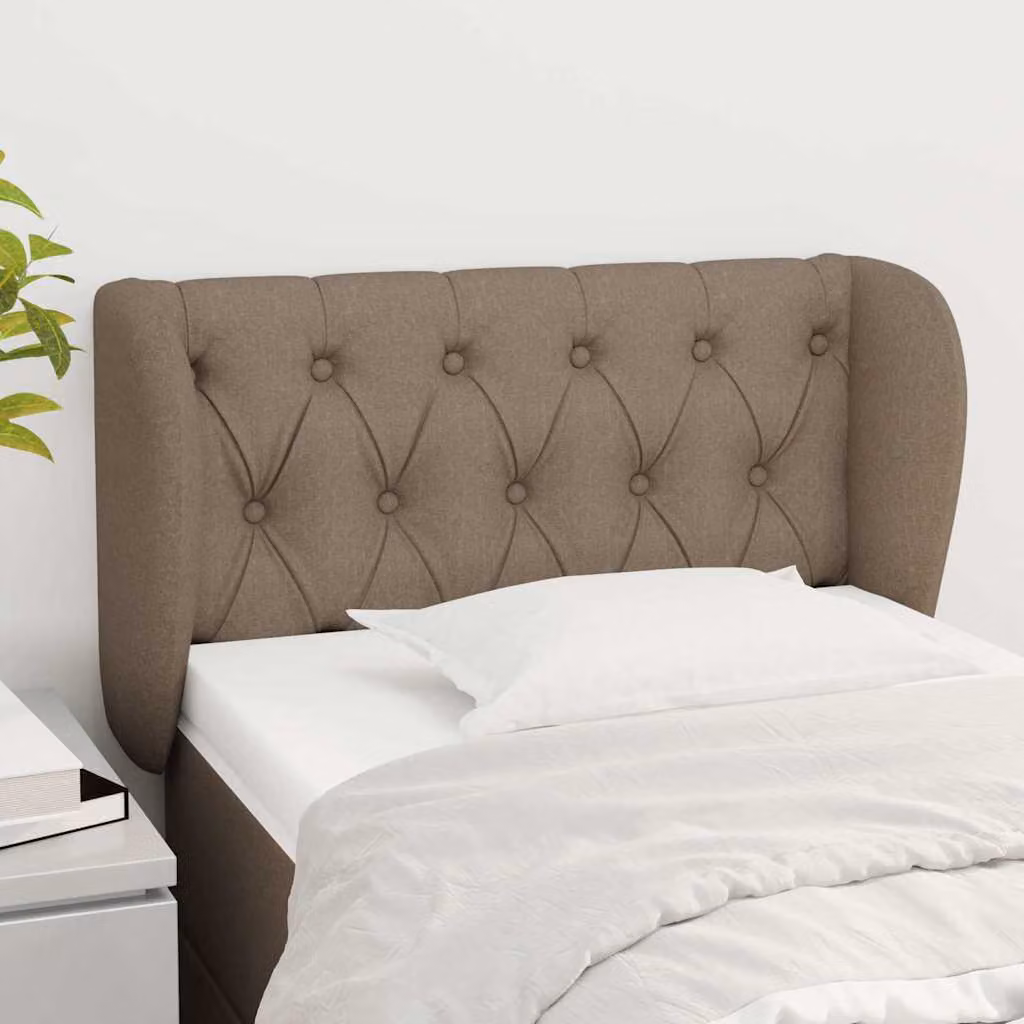 Testiera ad orecchio vidaXL in tessuto beige con struttura in legno L: 83 cm, P: 23 cm, H: 78/88 cm