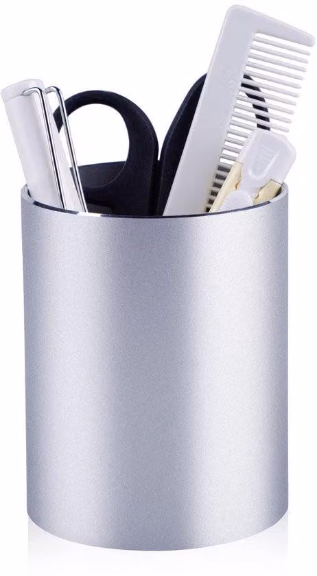 Truccheria in metallo, 8x10 cm, accessori da ufficio, organizer per cosmetici, beauty case, organizzazione della scrivania, forniture per l'ufficio, per bambini, mobile per cosmetici, colore argento