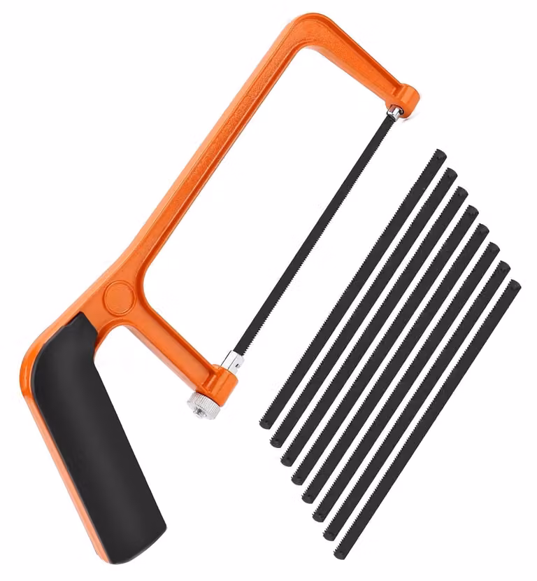 Seghetto manuale in metallo con 8 lame | Seghetto per metallo, legno e plastica