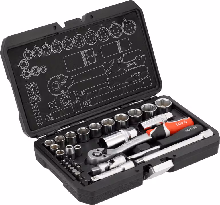 Set di utensili da 1/4" e 3/8", 34 pezzi