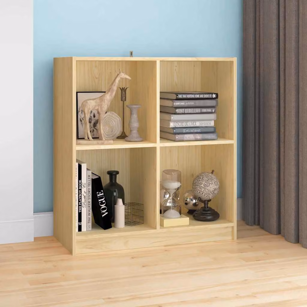 Credenza moderna vidaXL in legno di pino non trattato, L 70 cm x P 33 cm x H 76 cm